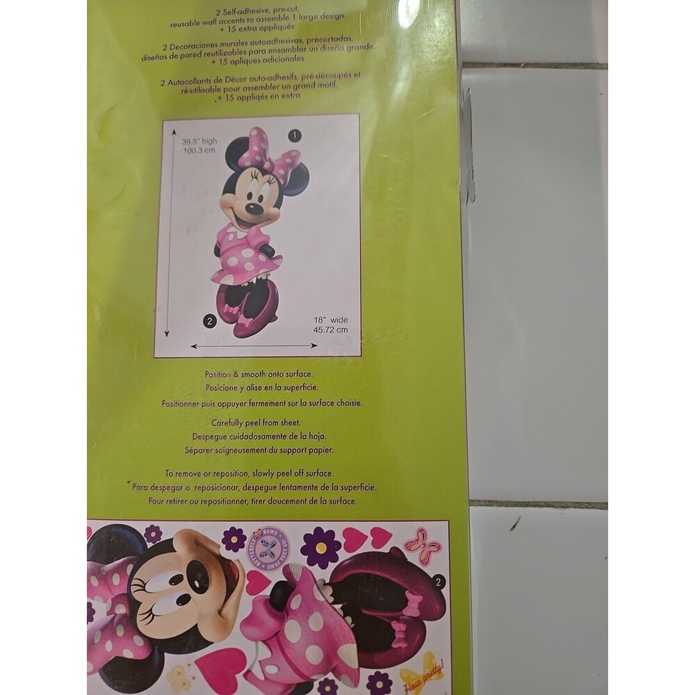RoomMates RMK2008GM Minnie Bow-Tique Peel and Stick Giant Wall Decal - Picture 5 of 6